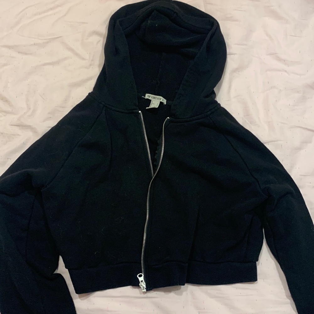 cropped black jacket L